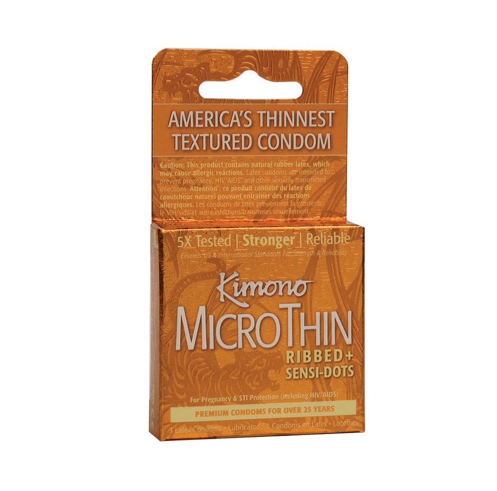 Kimono MicroThin Ribbed SensiDots (3 Pack)